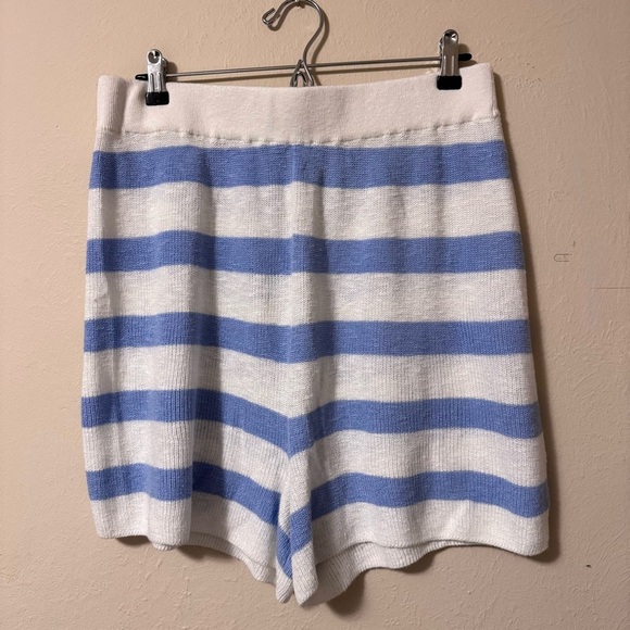 Free People Pants - Free-est blue white striped knot shorts Size XL